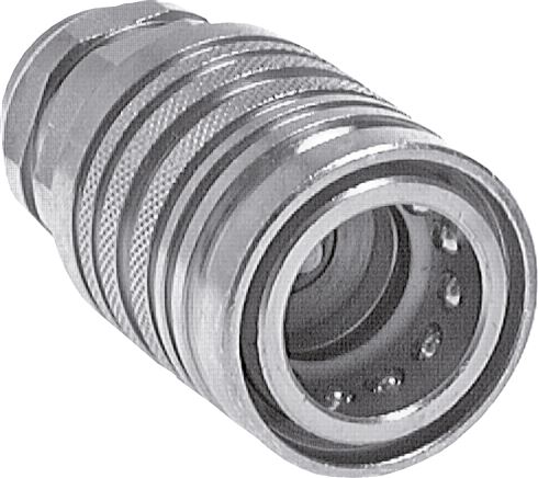 Exemplary representation: Push-in coupling with female thread, socket, galvanised steel