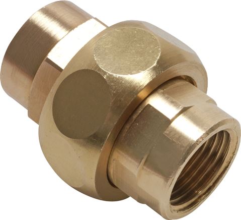 Exemplary representation: Screw connection with female thread, flat sealing, brass