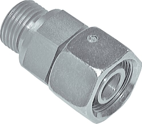 Exemplary representation: Adjustable screw-in fitting with sealing cone & O-ring, metric, galvanised steel