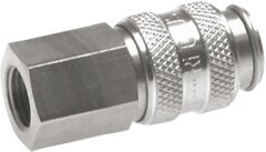 Exemplary representation: Coupling sockets with female thread, stainless steel