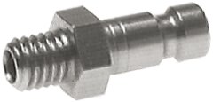 Exemplary representation: Coupling plug with male thread, stainless steel