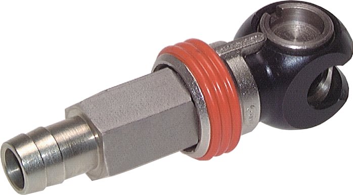 Exemplary representation: Swivelling safety coupling socket with hose connection