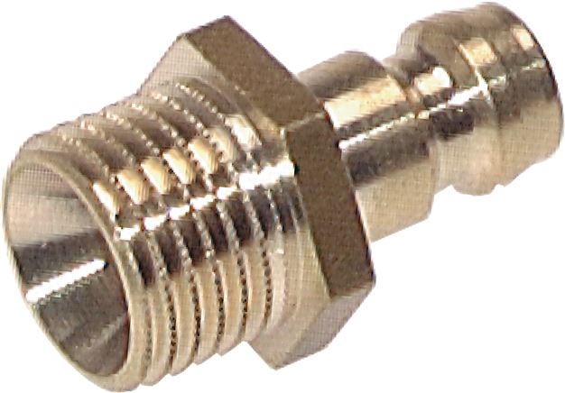 Exemplary representation: Coupling plug, male thread straight without valve, brass
