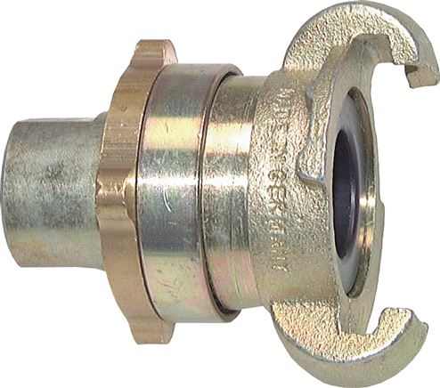 Exemplary representation: Safety compressor coupling with male thread, galvanised malleable cast iron, NBR seal