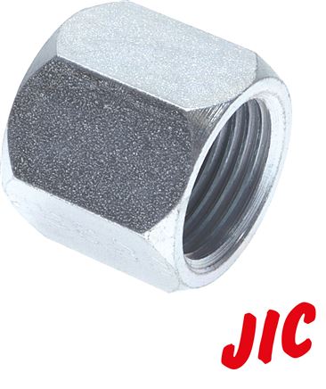 Exemplarische Darstellung: Verschlussverschraubung mit JIC-Gewinde (innen), Stahl verzinkt